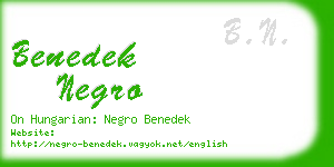 benedek negro business card